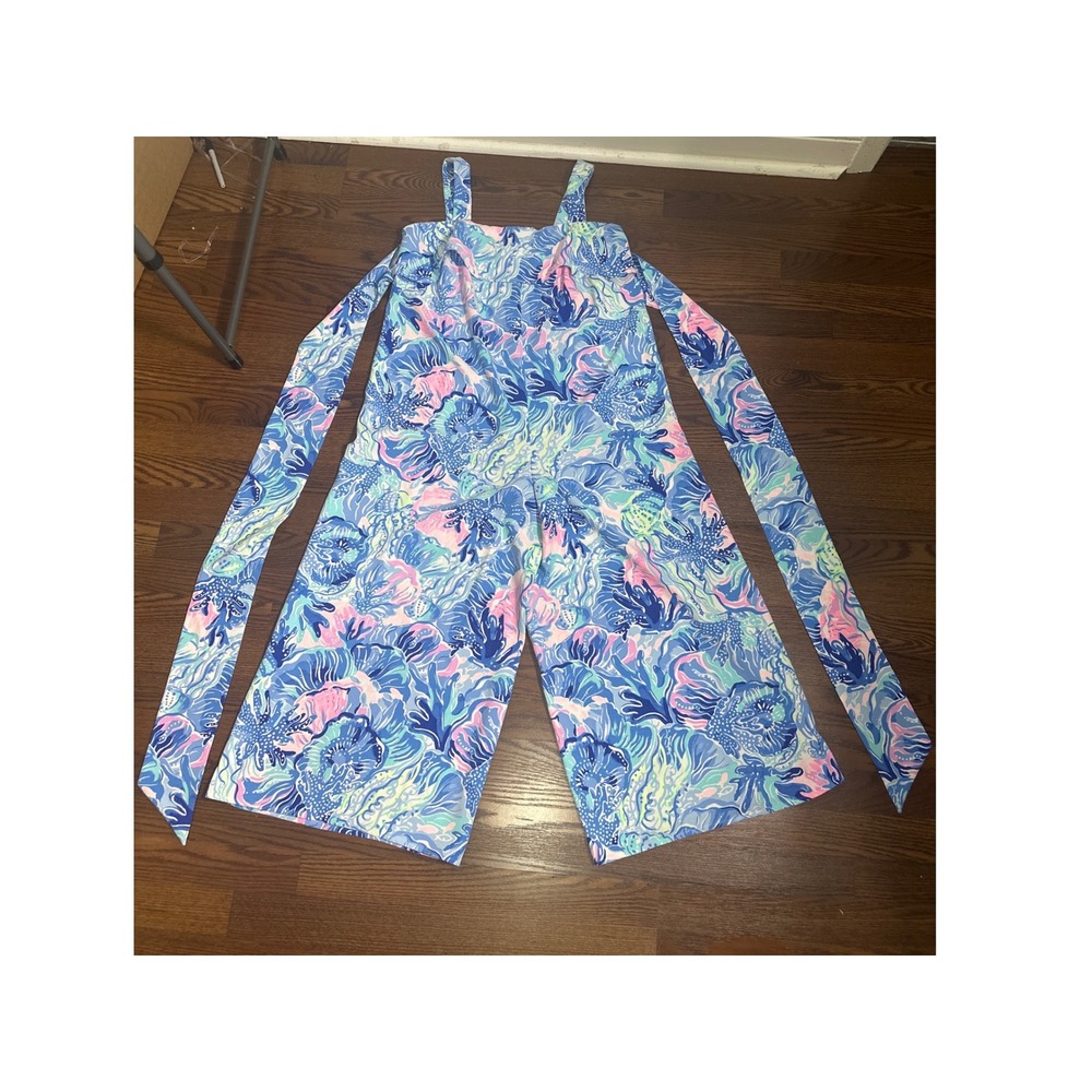 NWOT Lilly Pulitzer Tasely Jumpsuit  Saltwater Blue Shade Seekers Size 6 women's - Picture 13 of 16